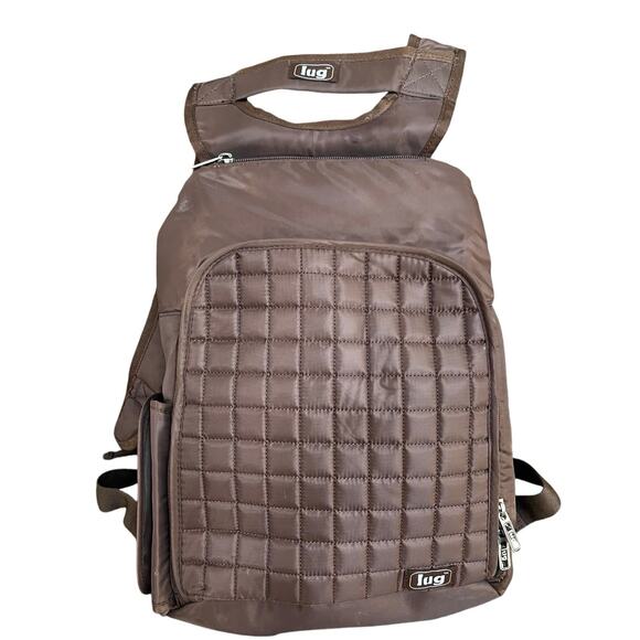 Lug Quilted Brown Dodger Quilted Mini Travel Backpack - Picture 1 of 13